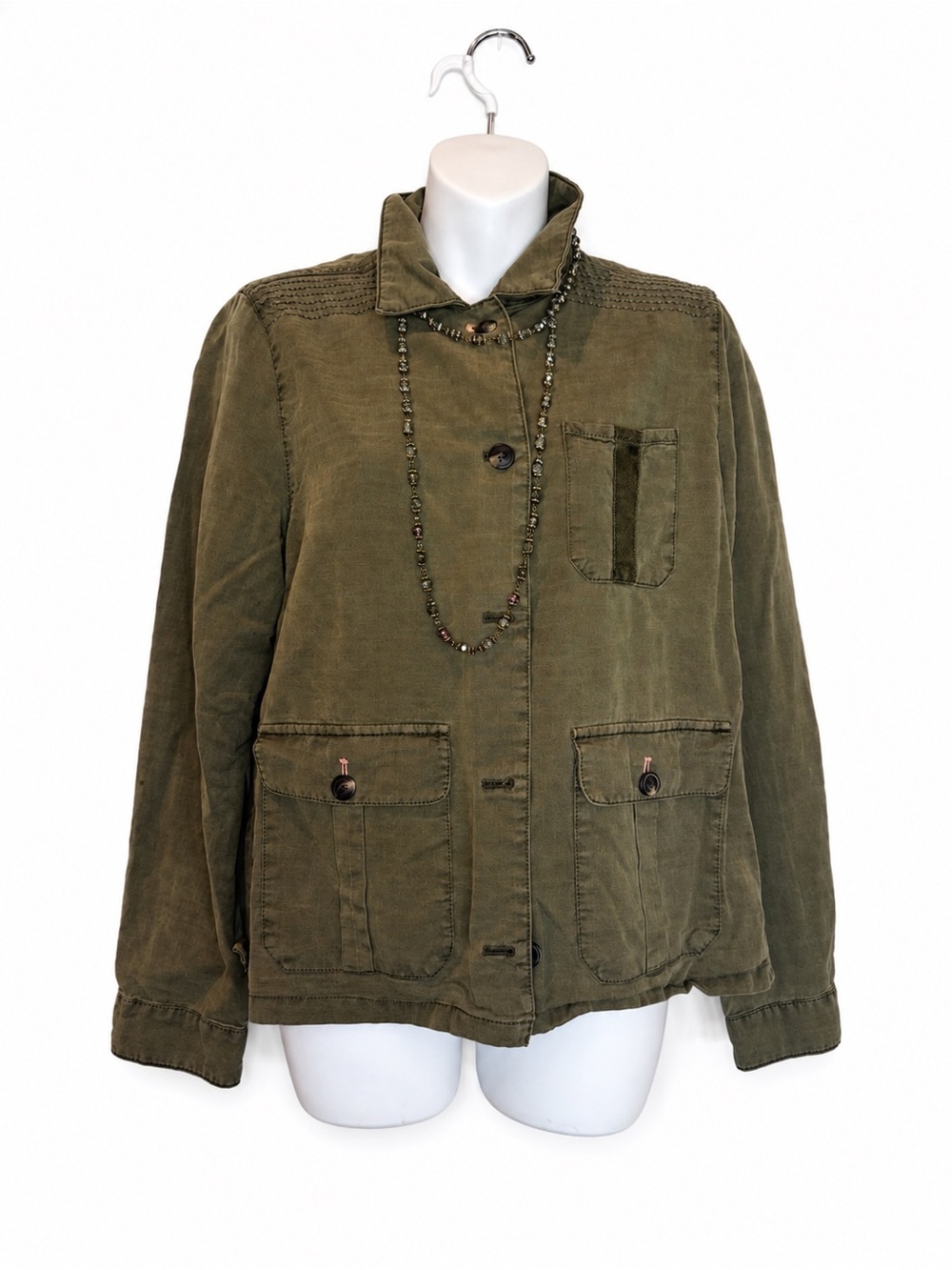 Maurices Olive Green Utility Jacket with Patch Pockets
